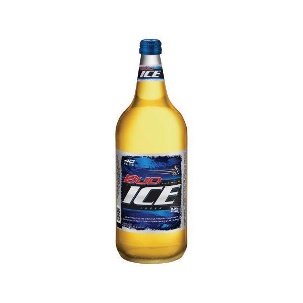 Bud Ice Beer, 40 Fl. Oz. Bottle, 5.5% ABV - Frostys Bottle Shop