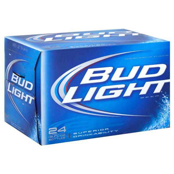 Bud Light Beer 24 Pack 12 Fl Oz Bottles 4 2 Abv Frostys Bottle Shop